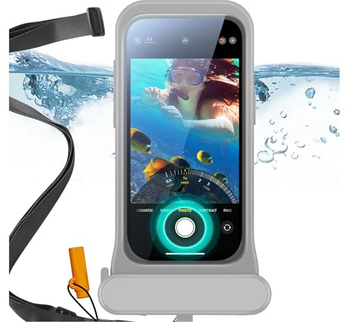 ESR vattentät telefonväska för iPhone 15 Pro Max/14 Pro Max, beröringskänslighet för undervatten, IPX8, flytande vattentät mobiltelefonfodral med snodd, torr väska för snorkling, titan