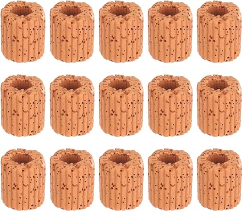 DMJJSD Aquarium Ring Wasserpflanzen 15Stück, Aquarium Filter Ringe, Filtermedium Filtermaterial, Aquarium Filter Ringe, Aquarium Wasserflora Landschaftsbau Aquarium Keramikringe Aquarium Deko