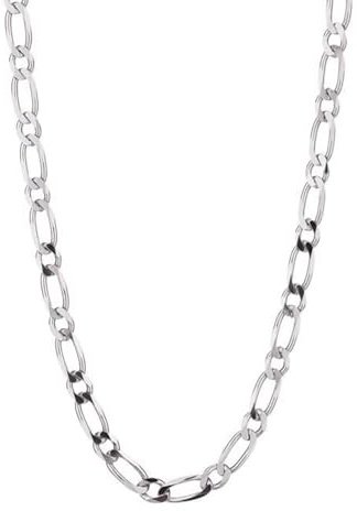 L'Atelier d'Azur Herrhalsband/Silverkedja silver 925 - alternerande Figaro Mesh 1+1-55 cm, Sterlingsilver