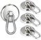 36MM Magnethaken Extra Stark 40 KG, 4 Stück Neodym Magnet Haken, 360° Drehbar Magnetische Haken, Magnet mit Haken für Kühlschränke Küchen Garage Camping Schließfächer