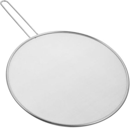 KICHOUSE Contra Salpicaduras De Aceite para Sartén 29 Cm Malla De Acero Inoxidable Resistente Al Calor Asa Cubierta Antigrasa Reutilizable para Cocina Segura