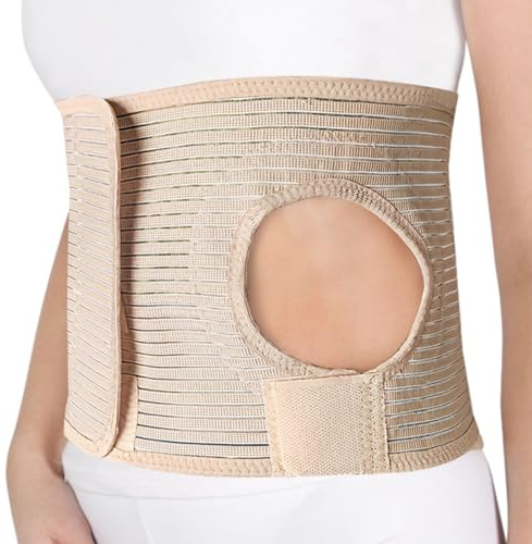 Cintura elastica regolabile per stomia con foro centrale, in lattice traspirante, ideale per il comfort post-operatorio
