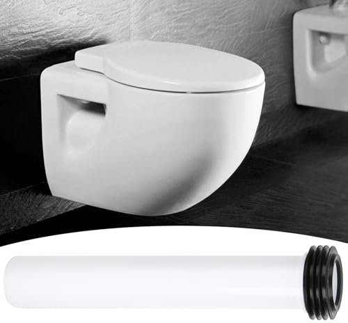 Tuyau de chasse allongé et droit pour réservoir d'eau de toilette caché blanc, pièces de toilette en polypropylène pour toilettes murales, installation manuelle, convient pour vidange droite