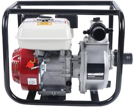 4800W Engine Petrol Water Pump Dirty Garden Pond Kit Flood Drainage Transfer High Flow Gas Powered Pu Liquid Gasoline Irrigation for Agricultural Irrigation Treatment of Industrial Wastewater