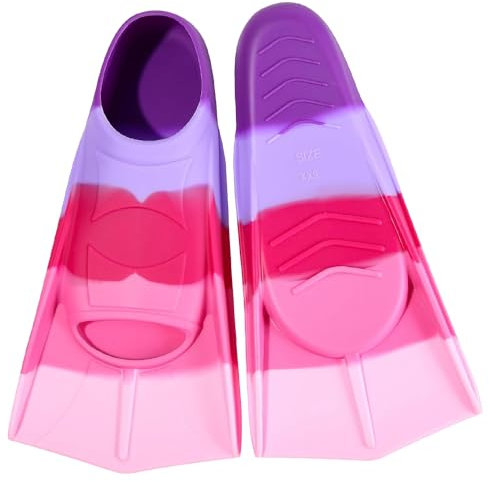 yotutun Kinder Schwimmflossen, Kurze Trainingsflossen Schwimmtraining Kurzflossen Taucherflossen Flossen Silikon Kinderflossen zum Tauchen für Training und Lap Schwimmen, Größen 27-29