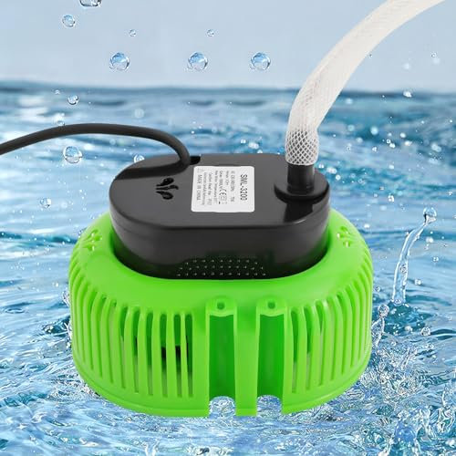 Pool Cover Pump Above Ground, 659.9 GPH Max Flow, 75W Drain Pump Submersible Water Pump with 5m Drainage Hose & 7.5m Upgraded Power Cord for Swimming Pools, Fish Tank, Pond (Green)
