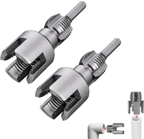 2 in 1 Innen- und Außenrohrgewindewerkzeug, interner externer Rohreinfädler für PVC/PPR-Rohre, präzises auslaufsicheres Gewinde, Heimwerker & professionelle Sanitär, elektrische Leitung, industrielle