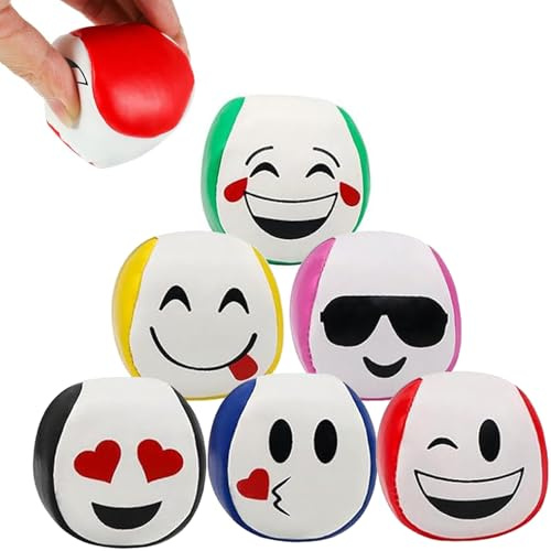 sinirttou 6Pcs Juggling Balls For Beginners, Durable Soft Smooth Coloured Juggle Balls for Adults Children Beginners Outdoor Toy（2.76in/7cm）