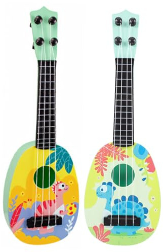 BESPORTBLE Ukulélé Jouet D'éveil Musical pour Garçon et Filles, 2 Pcs Mini Instruments à Cordes en Abs, Sûrs et Éducatifs, pour Débutants et Jeux D'imitation Plusieurs Styles