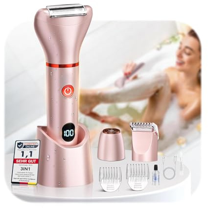 2026 Intimrasierer Für Frauen【 0 Irritation - 3D-Tiefenreinigung】【100% Wasserdicht -AquaBlock Nano】Rasierer Damen Intimbereich für Bikinizone, Gesicht und Körper 001 Bikini Trimmer