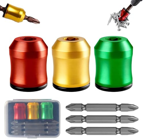 3super strong screwdriver head magnetic rings, plus 3 magnetic screwdrivers, anti slip detachable magnetic screwdriver head clips, suitable for various electric impact drill bits