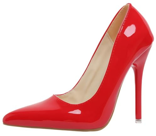 Tongyusm Femmes en Cuir Brevet pointé Orteil Stiletto Pompes Robe de mariée Chaussures Glisser sur Talons Hauts pour Le Bureau de fête 8-12CM