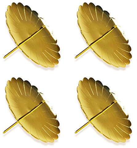 Riffelmacher 10715 Advent Candle Holder Gold Diameter 7.5 cm 4 Pieces in Bag Advent Wreath Christmas Decoration Plug Arrangement