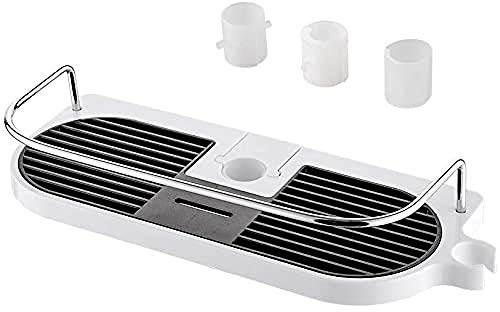 Ibergrif - Dusch Caddy, Duschablage ohne Bohren, Duschkorb für die Duschstange, Selbstklebende, silber/schwarz, M34032