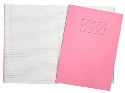 Janrax A4 Pink 80 Pages Feint and Ruled Exercise Book – Writing Notebook for School, College