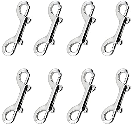 Double Extrémité Boulon Snaps Ensemble De Crochets Acier Inoxydable Nickel Plaqué Zinc Alloy Clips Mousqueton Double Boulon Extrémité Clip Crochet Boulon Snap 8 Pièces