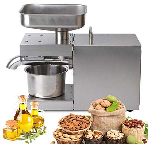 WOQLIBE Ölpresse Elektrisch 600W Öl Expeller für Leinsamen Erdnuss Hanfsamen Sesam Sonnenblume, 5 kg/h