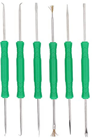 Set di 6 strumenti di assistenza per saldatura, punta indurita su entrambi i lati, strumenti ausiliari di saldatura ergonomicamente professionali, per riparazione elettronica, saldatura e dissaldatura