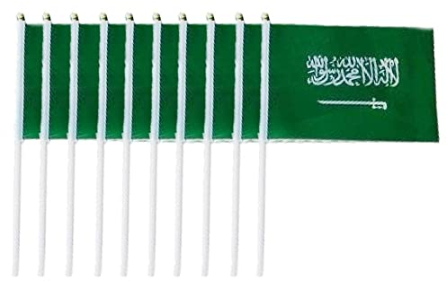 Stakee Mini Saudi -arabien Flagge Hand Gehalten Arabische Flagge Saudi -arabien Nationalflaggen Weltmeisterschaft Arabien Flaggen Für Festivalparaden