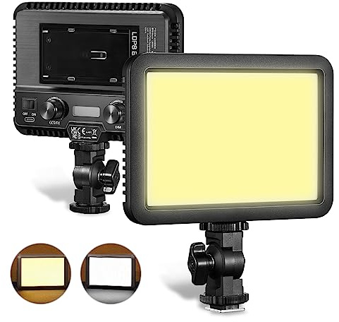 GODOX LDP8Bi LED-videolampor för fotobelysning 10 W LED fyllningsljus 2800K-6500K tvåfärgad temperatur med kallskoadapter för levande Vlog