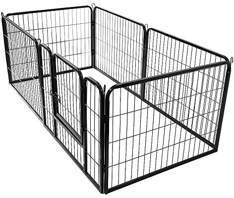 Enclos pour Chiens intérieur et extérieur, Chiots Animaux de Compagnie,Parc à Chiots Pliable, Parc de Jeu pour Chien, pour Chiens et Autres Animaux (80 * 60 cm (6 pièces))