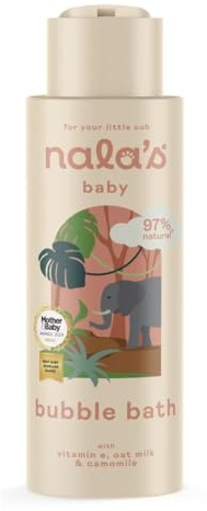 Nala's Baby Bubble Bath | Award-Winning | 97% Natural | Dermatologically-Tested and Paediatrician-Approved | Soothing Oat Milk, Camomile and Vitamin E | Vegan | 400ml | Nalas Baby