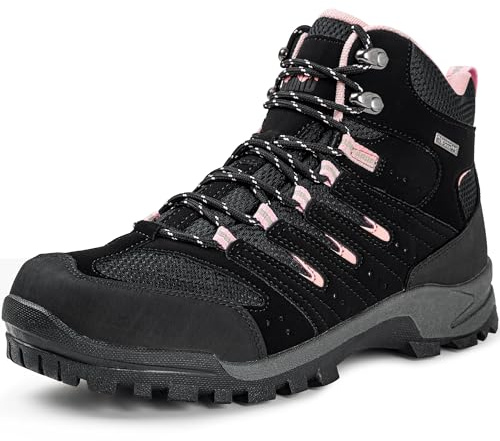 R CORD Waterproof Hiking Boots for Women Breathable Outdoor Trekking and Trail Boots Hiking Boots Womens Pink Size 7