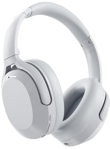 Rebocico Active Noise Cancelling Headphones, Wireless Bluetooth Over-Ear Headphones with Microphone,120H Playtime, Foldable Overhead Headphone with Deep Bass, Fast Charging for Home Travel Office