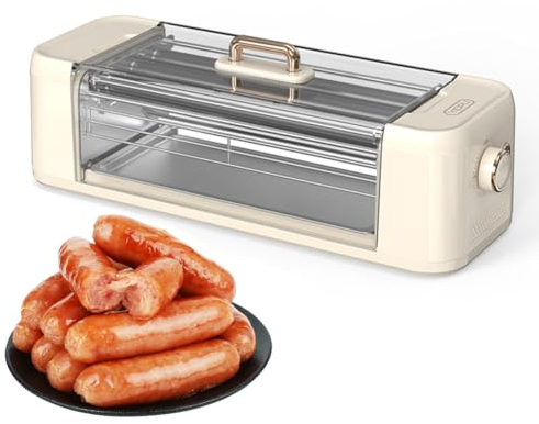 XCSCUK Máquina para Hacer Rollos de Perritos Calientes, Calentador para Perritos Calientes de encimera de 500W con Parrilla/Parrilla Multifuncional, Adecuada para Fiestas, comerciales