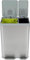 Simpli-Magic 60 Liter / 16 Gallon Rectangular Hands-Free Dual Compartment Recycling Kitchen Step Trash Can with Soft-Close Lid, Brushed Stainless Steel (40L + 20L Capacity)