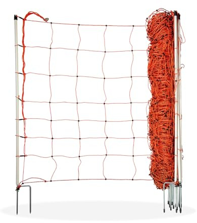 Premium Electric Sheep Net, 50m x 90cm, Orange Double Point Stake, Premium Quality Extremely Visible