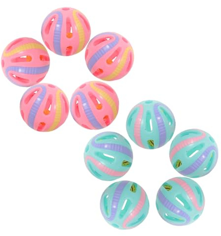BESTonZON 10pièces Balles Jouet pour Chat avec Grelot pour Chatons Et Animaux Jeu Interactif Balle De Jeu avec Clochette Couleurs Assorties
