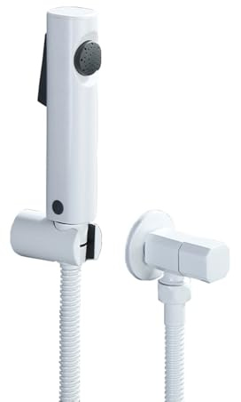 Kit doccetta per bidet portatile, soffione doccia a parete con tubo da 1,5 m, getto regolabile per igiene personale, facile installazione, colore bianco