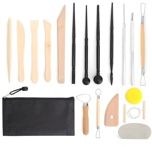 Set di 19 attrezzi per cavalli, strumenti per modellare, attrezzi per argilla, set di attrezzi per modellare, accessori per ceramiche, ceramiche e sculture