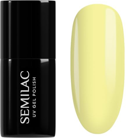 Semilac UV Nagellack 970 Limoncello 7 ml – Helles Zitronengelb, frischer Sommer-Look – One Touch Pastels Kollektion