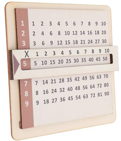 EIMSOAH Multiplikation Grid Slider Interaktivt Inlärningsverktyg för Barn Utbildning Math Practice med Viewer Window Bokträ
