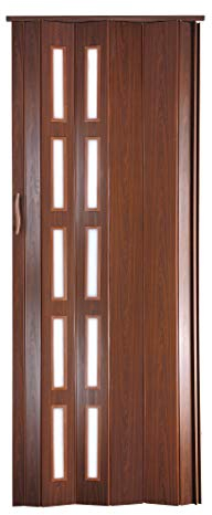 Falttür Höhe 201 cm Einbaubreite bis 80 cm Schiebetür mahagoni farben Fenster Doppelwandprofil Neu