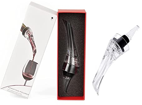 FosFun Dekantierausgießer mit Belüfter, Dekanter Rotwein, 2 in 1 Verwendung Weinbelüfter,Tropffreier Wein Dekanter Flaschenausgießer,Belüftungsdekanter für Weinliebhaber