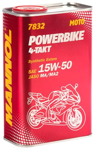 1L Mannol Powerbike motorolja 15W-50 4-takts motorcykelolja scooter