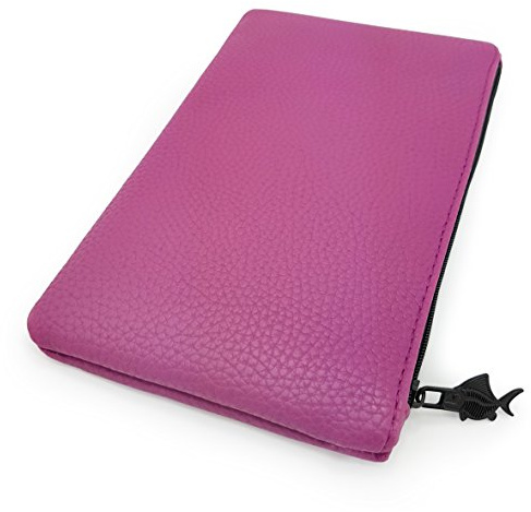 Fat Belly Fish Leather Look Pencil Case - Faux Leather Pencil Case - Pastel Purple