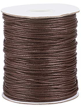 Pandahall Cordon tressé en polyester ciré, Marron selle., 1.5mm