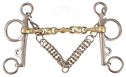 Waterford Mouth Pelham Bit Copper, GS & SS Curb Chain (UKSALES25® Horse Bits) (6.0 INCHES)