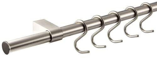 Gedotec Crochet universel en S en métal pour ustensiles de cuisine - chiffons - vêtements | Crochet en métal pour armoire à vêtements | aspect inox | pour tube Ø 16 mm