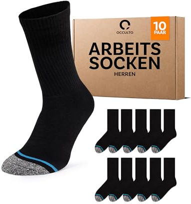 Occulto chaussettes de travail homme lot de 10 paires (modèle: Karl)