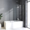 Duschkabine für Badewanne 110x140cm Duschwand für badewanne Badewannenaufsatz Duschkabine mit 6mm Nano Glas Badewannen Duschwand Faltbar Badewanne Duschwand 110x140cm Duschtrennwand 2 TLG. Faltwand