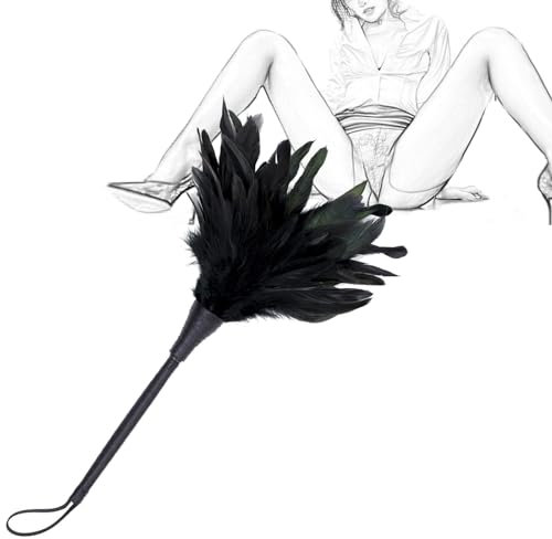 OKAYOK Federkitzler Echte Feder Sex Spanking Liebes Feder Kitzler Gerten SM Peitsche Erotik Flogger BDSM Flirten Tickler Paddel Erotische Rollenspiele Sexspielzeug für Paare Erwachsene