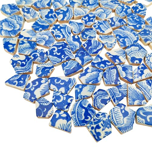 Porslinsmosaikplattor i keramik på 500 g, ojämna trasiga mosaikplattor för DIY, golv, kök, pool, blomkrukor, mosaiktillbehör