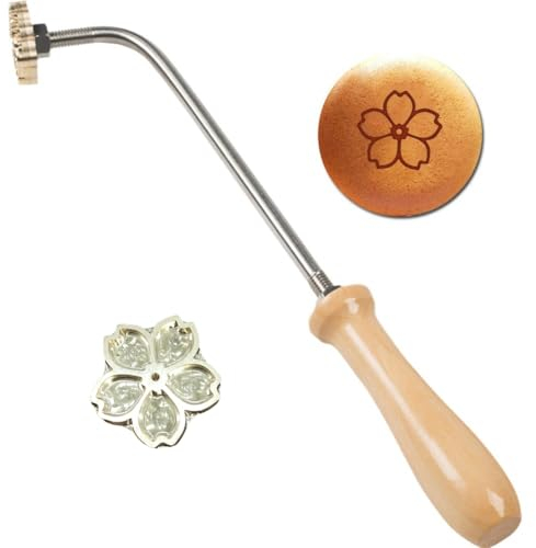 AMOYER Kuchen-Branding-Form Holzgriff, Cartoon-Muster, Branding-prägegerät, Heizung, Metallprägegerät, Küchen-Dessert-Werkzeug, 3 cm