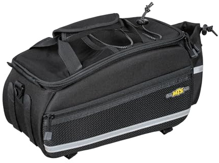 Topeak MTS TrunkBag EX Rear Bicycle Bag, Strap Mount – 2024 Model – 8L Semi-Rigid Weather-Resistant Rack Bag with Dual Molded Panels, Shoulder Strap & 3M Reflective Safety Strip