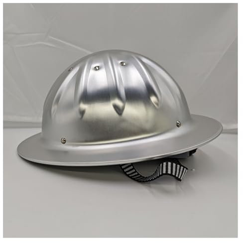 LFIEVO avec Liner Amovible Casque de Chantier Aluminium Full Brim Casques Sécurité 4-Point Fastening Professional Aerial Engineering Casquette de Securite Disponible en 3 Couleurs(Silver)